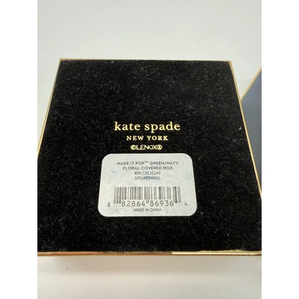 Lenox Kate Spade - Make It Pop Green/Navy Floral Covered Box (894690) 4